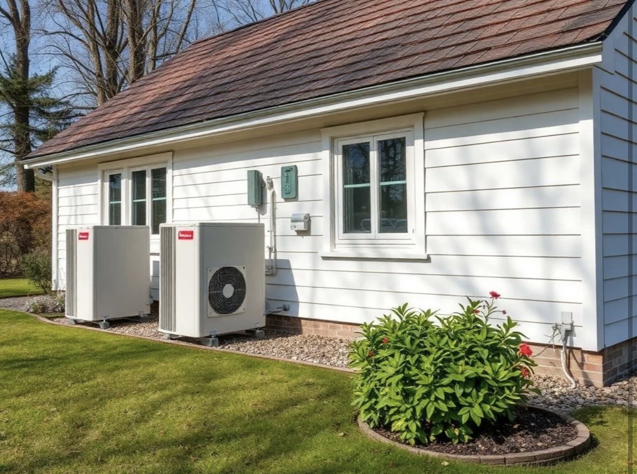 Wärmepumpe am Einfamilienhaus